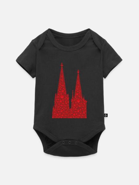 Kölner Dom Herzen Kölle Liebe Herz Karneval Köln - Baby Premium Kurzarmbody - Schwarz