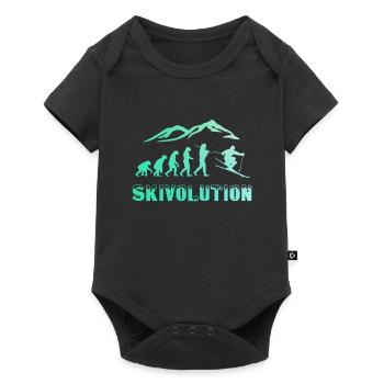 Ski Evolution Skifahrer Schnee Winter - Baby Premium Kurzarmbody - Schwarz - Vorne
