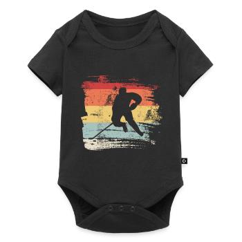 Rétro hockey de hockey cadeau de hockey - Body à manches courtes Premium Bébé - noir - Devant