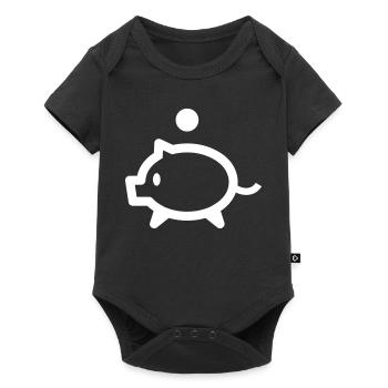 Piggy bank with coin - Baby Premium short-sleeve bodysuit - black - Front