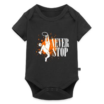 Basketball Korb Sport Geschenkidee - Baby Premium Kurzarmbody - Schwarz - Vorne