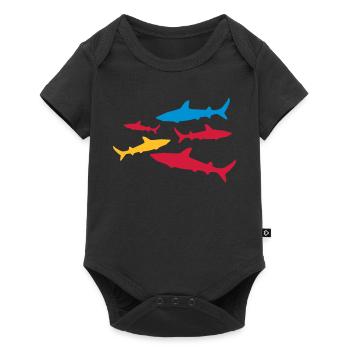 shark - Baby Premium short-sleeve bodysuit - black - Front