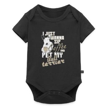 Café chien - Body à manches courtes Premium Bébé - noir - Devant