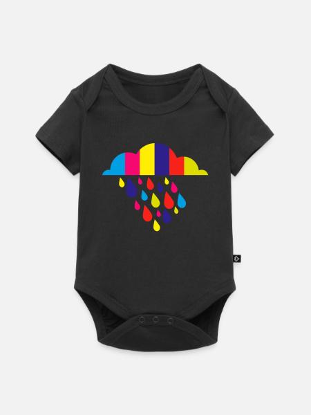 bunt herbst regen - Baby Premium Kurzarmbody - Schwarz