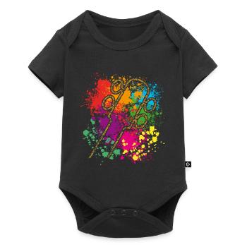guitare basse - Body à manches courtes Premium Bébé - noir - Devant