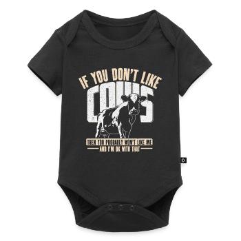 Kuh Spruch Geschenk - Baby Premium Kurzarmbody - Schwarz - Vorne