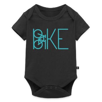 Teal Bicycle Lines Minimal Art - Baby Premium short-sleeve bodysuit - black - Front