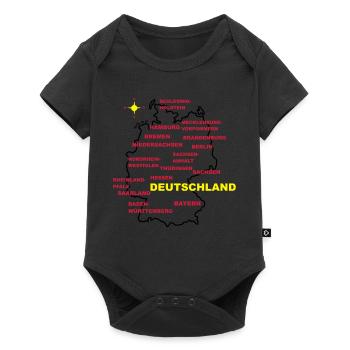 deutschland land karte - Baby Premium Kurzarmbody - Schwarz - Vorne