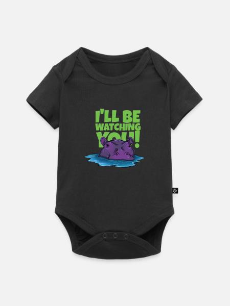 Witziges Nilpferd mit Text - Baby Premium Kurzarmbody - Schwarz