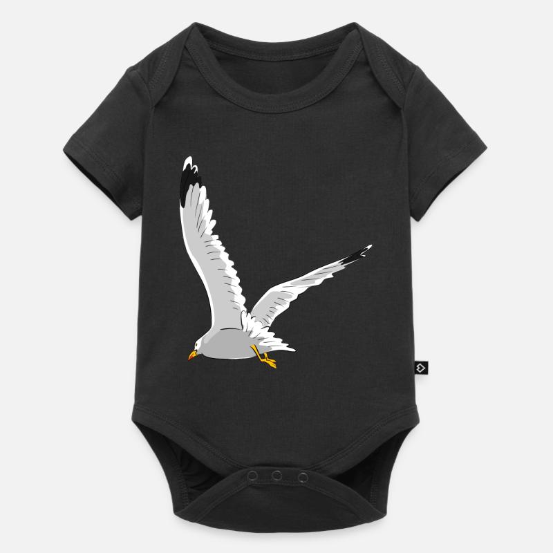 Mouette en vol - Body à manches courtes Premium Bébé - noir