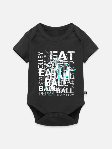 Volleyball Text Art - Baby Premium Kurzarmbody - Schwarz
