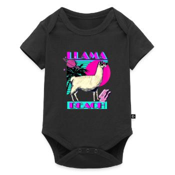 Llama Beach - Body à manches courtes Premium Bébé - noir - Devant