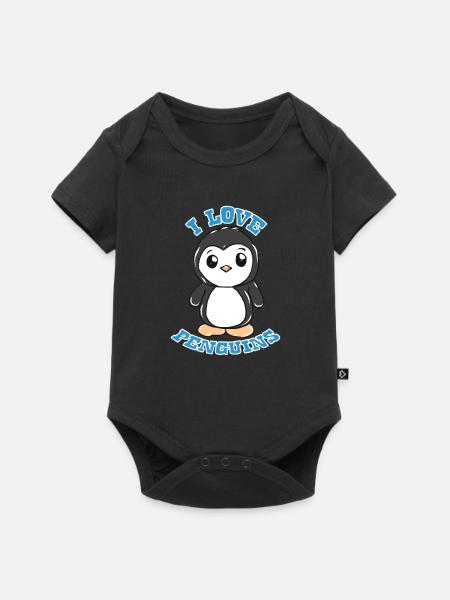 Pinguin - Baby Premium Kurzarmbody - Schwarz