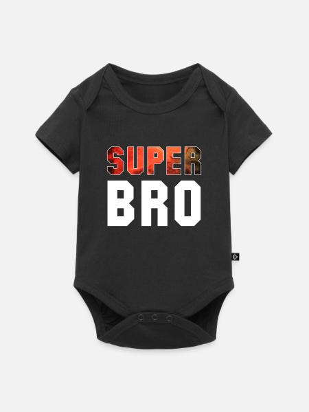 Super Bro Bruder Geschenk - Baby Premium Kurzarmbody - Schwarz