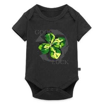 good luck leaf shamrock icon graphic nature icon - Baby Premium short-sleeve bodysuit - black - Front