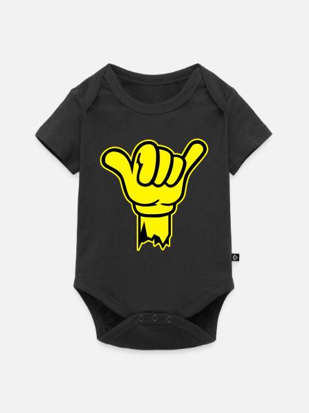 hand shaka finger - Baby Premium Kurzarmbody - Schwarz
