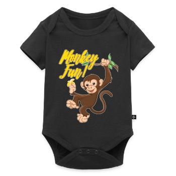 Singe Singe Amusant Singe Singe - Body à manches courtes Premium Bébé - noir - Devant