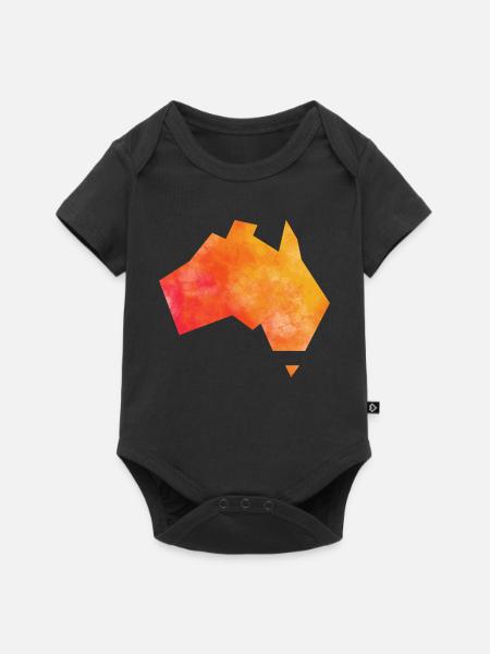 Karte Australien - Baby Premium Kurzarmbody - Schwarz