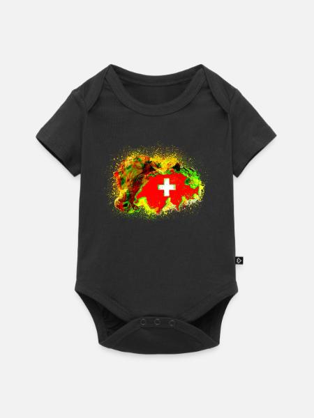 crazy switzerland - Baby Premium Kurzarmbody - Schwarz