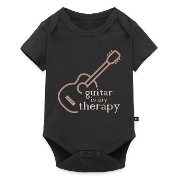 Gitarre Therapie lustig Sprüche Symbol Klassik - Baby Premium Kurzarmbody - Schwarz - Vorne