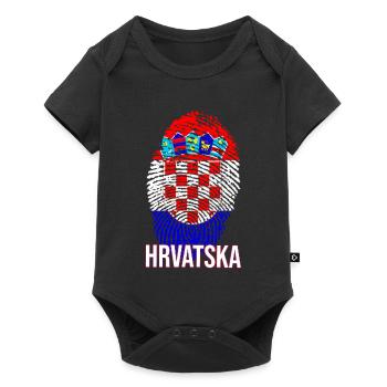 HRVATSKA design with Croatian flag - Baby Premium short-sleeve bodysuit - black - Front