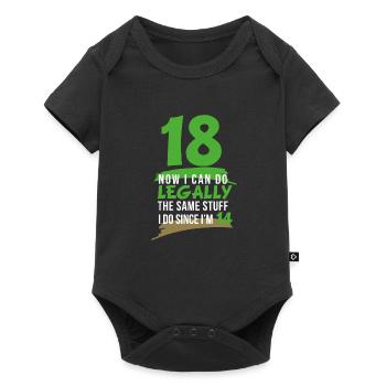 18th Birthday Eighteen years of age Springtime - Baby Premium short-sleeve bodysuit - black - Front