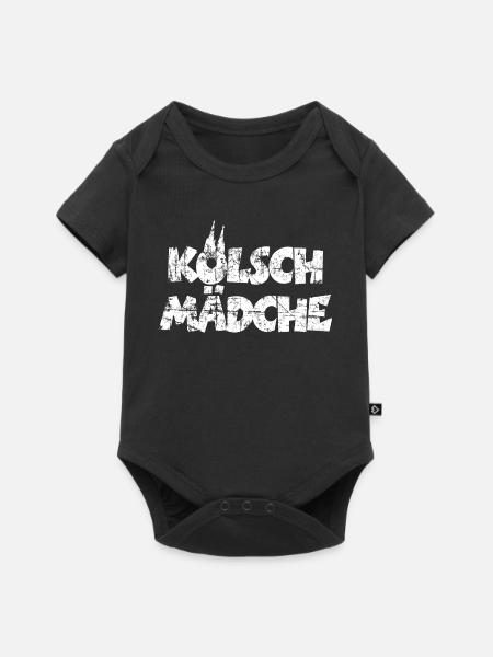 Kölsch Mädche mit Kölner Dom Köln (Vintage Weiß) - Baby Premium Kurzarmbody - Schwarz