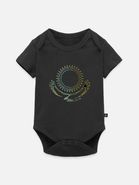 Kasachstan Adler edel - Baby Premium Kurzarmbody - Schwarz