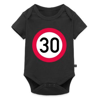 30 ans Attention ! Panneau de signalisation 30 km/h - Body à manches courtes Premium Bébé - noir - Devant