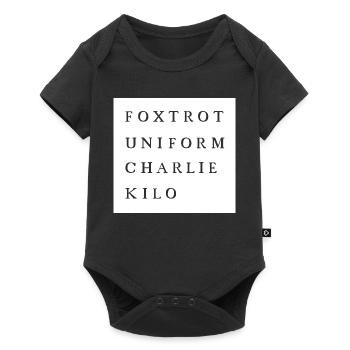 Typo Foxtrot Uniform Charlie Kilo funny fun funny - Baby Premium short-sleeve bodysuit - black - Front