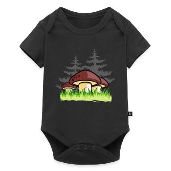 mushrooms forest nature gift idea - Baby Premium short-sleeve bodysuit - black - Front
