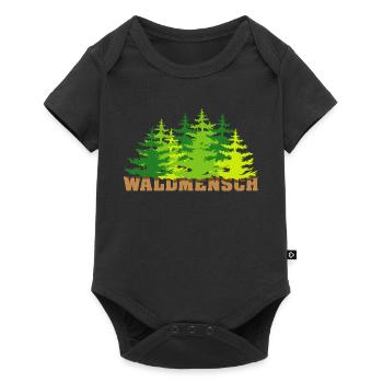 waldmensch wälder baum bäume geschenkidee - Baby Premium Kurzarmbody - Schwarz - Vorne