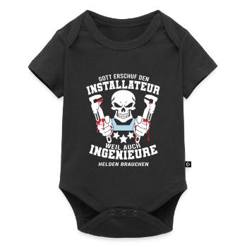 Installer Shirt God created the installer - Baby Premium short-sleeve bodysuit - black - Front