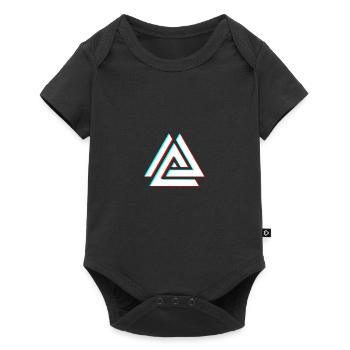 Geometrische Dreiecksneon 3D - Baby Premium Kurzarmbody - Schwarz - Vorne