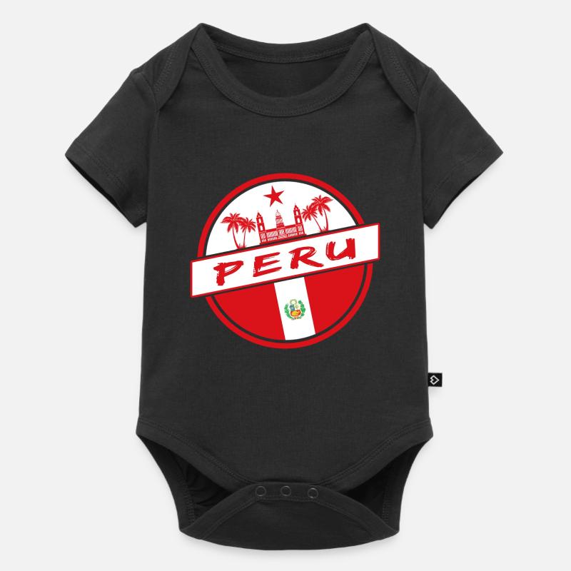 Cercle du Pérou aux couleurs nationales - Body à manches courtes Premium Bébé - noir