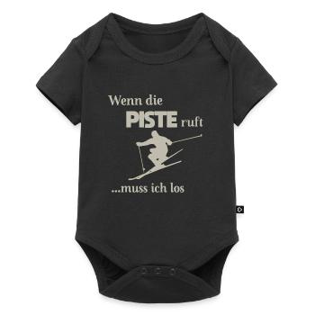 Skieur neige Sport Winter Piste - Body à manches courtes Premium Bébé - noir - Devant
