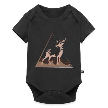 Deer Deer Cadeau de Noël - Body à manches courtes Premium Bébé - noir - Devant