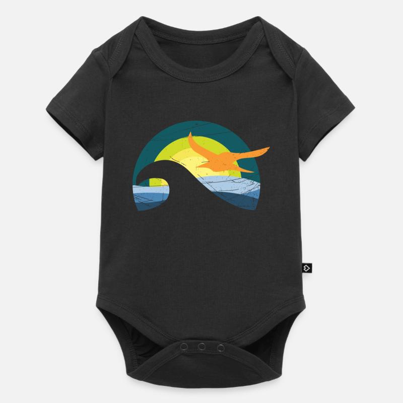 Möwe am Meer - Baby Premium Kurzarmbody - Schwarz