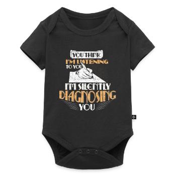 Psychologie Lustig Geschenk - Baby Premium Kurzarmbody - Schwarz - Vorne