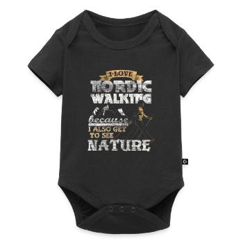 Idée Cadeau Nordic Walking - Body à manches courtes Premium Bébé - noir - Devant