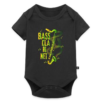 Bass Clarinet Retro Gift Idea - Baby Premium short-sleeve bodysuit - black - Front