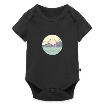 Beautiful nature landscape with mountains water love - Baby Premium short-sleeve bodysuit - black - Front