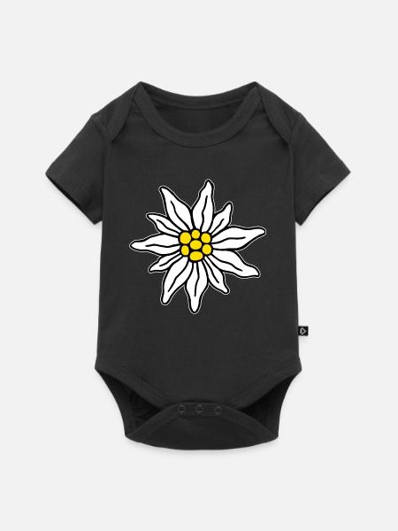 Edelweiss II - Baby Premium Kurzarmbody - Schwarz