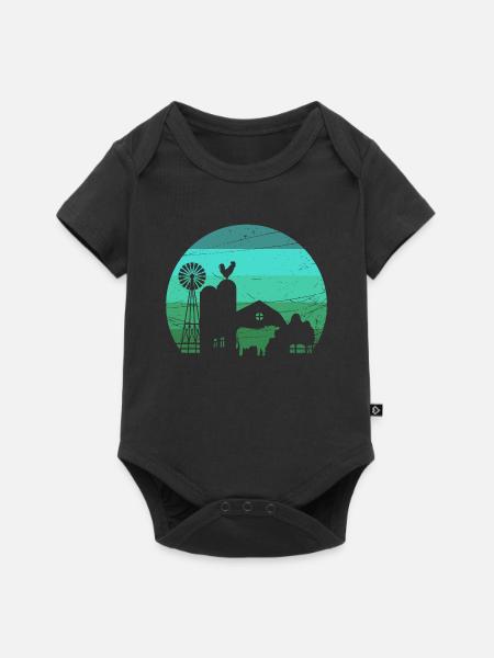 Bauernhof - Farm - Baby Premium Kurzarmbody - Schwarz