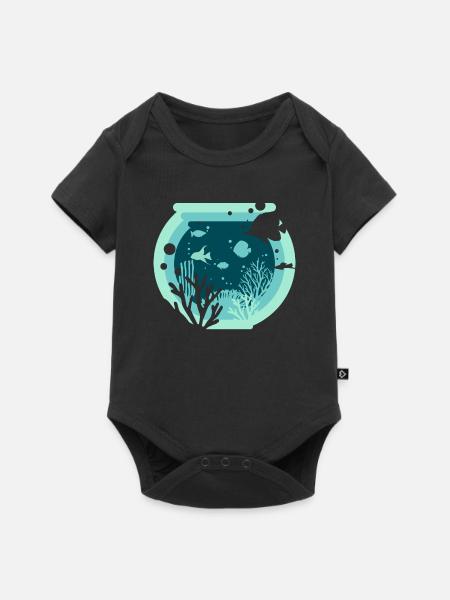 Aquarium - Aquaristik - Baby Premium Kurzarmbody - Schwarz