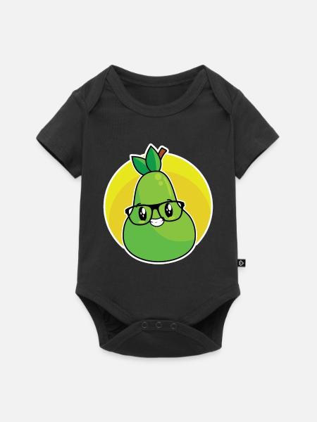 Birne - Baby Premium Kurzarmbody - Schwarz