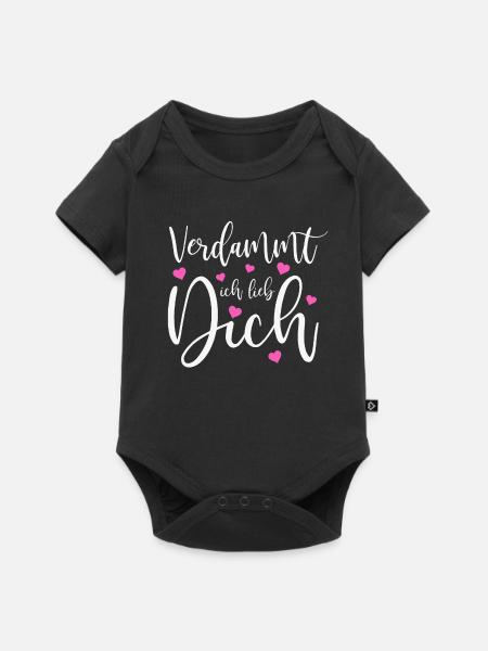 Verdammt ich lieb dich Liebe Schlager Sprüche - Baby Premium Kurzarmbody - Schwarz