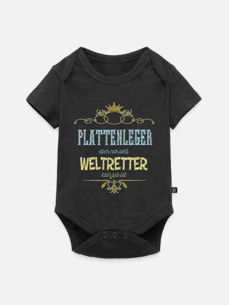 Plattenleger Weltretter - Baby Premium Kurzarmbody - Schwarz