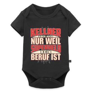 Kellner Superheld - Baby Premium Kurzarmbody - Schwarz - Vorne