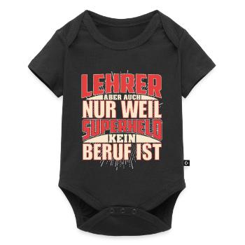 Lehrer Superheld - Baby Premium Kurzarmbody - Schwarz - Vorne